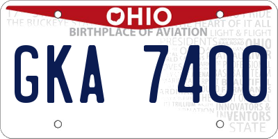 OH license plate GKA7400