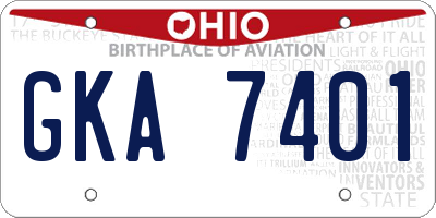 OH license plate GKA7401