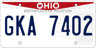 OH license plate GKA7402