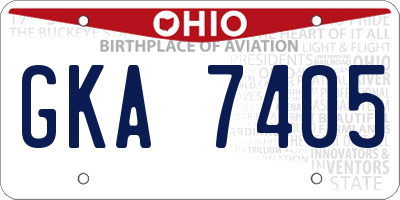 OH license plate GKA7405