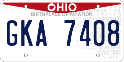 OH license plate GKA7408