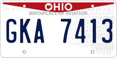 OH license plate GKA7413