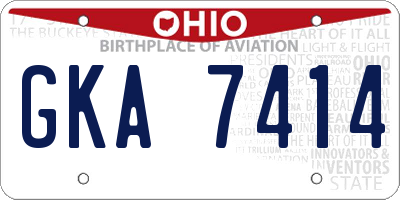 OH license plate GKA7414