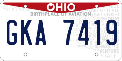 OH license plate GKA7419