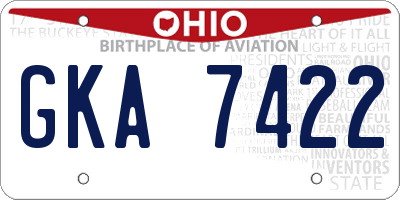 OH license plate GKA7422