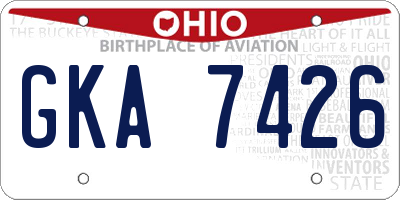 OH license plate GKA7426