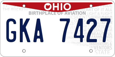 OH license plate GKA7427