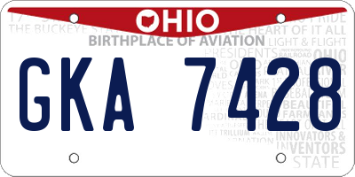 OH license plate GKA7428