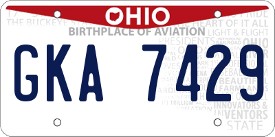 OH license plate GKA7429