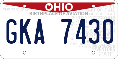 OH license plate GKA7430