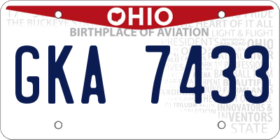 OH license plate GKA7433