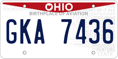 OH license plate GKA7436