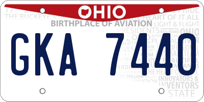 OH license plate GKA7440