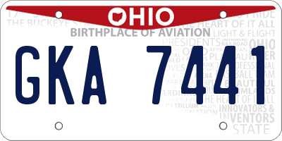 OH license plate GKA7441