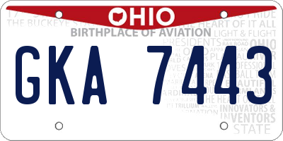 OH license plate GKA7443