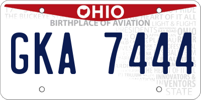 OH license plate GKA7444