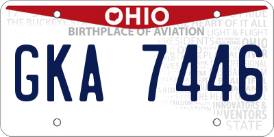 OH license plate GKA7446