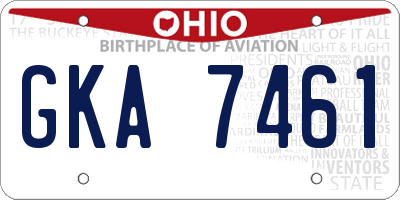 OH license plate GKA7461