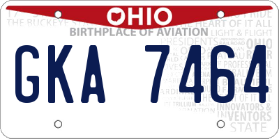 OH license plate GKA7464