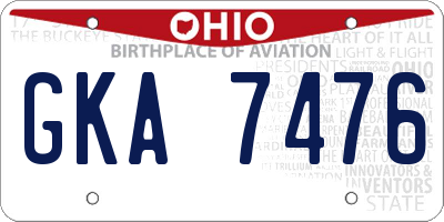 OH license plate GKA7476