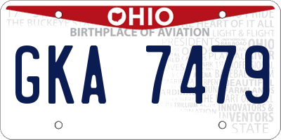 OH license plate GKA7479