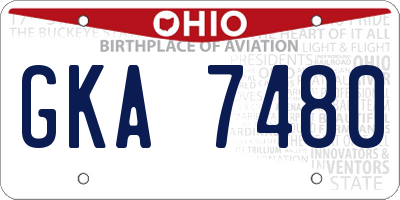 OH license plate GKA7480