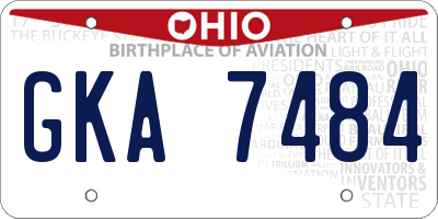 OH license plate GKA7484