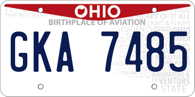 OH license plate GKA7485