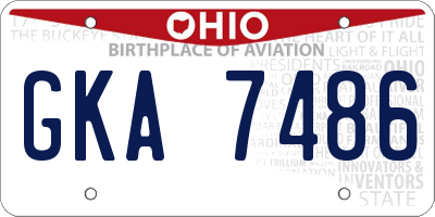 OH license plate GKA7486