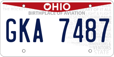 OH license plate GKA7487