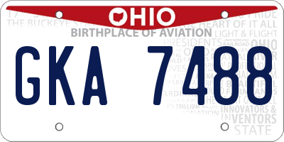 OH license plate GKA7488