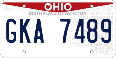 OH license plate GKA7489