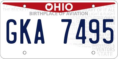 OH license plate GKA7495