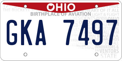 OH license plate GKA7497