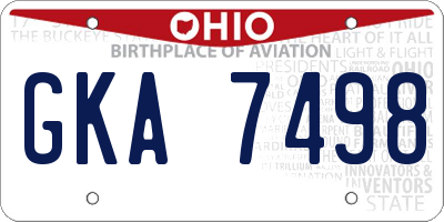 OH license plate GKA7498