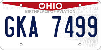 OH license plate GKA7499
