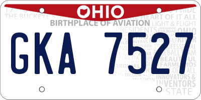 OH license plate GKA7527