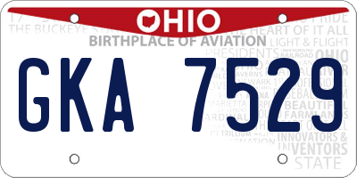 OH license plate GKA7529