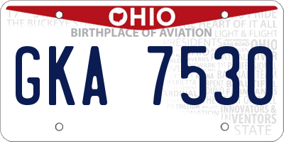 OH license plate GKA7530