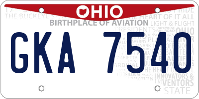 OH license plate GKA7540