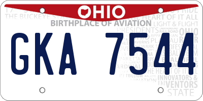 OH license plate GKA7544
