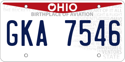 OH license plate GKA7546
