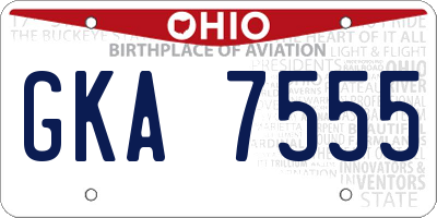 OH license plate GKA7555
