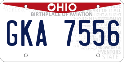 OH license plate GKA7556
