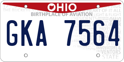 OH license plate GKA7564