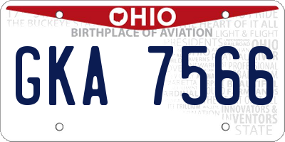 OH license plate GKA7566
