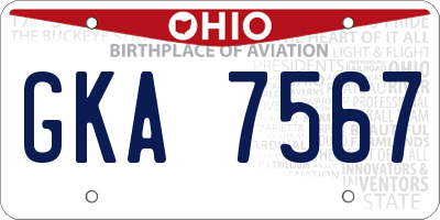 OH license plate GKA7567