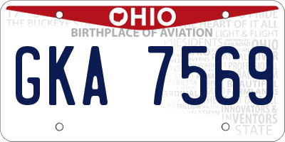 OH license plate GKA7569