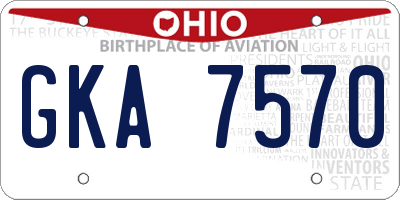 OH license plate GKA7570