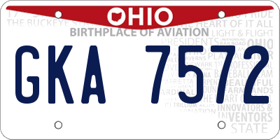 OH license plate GKA7572